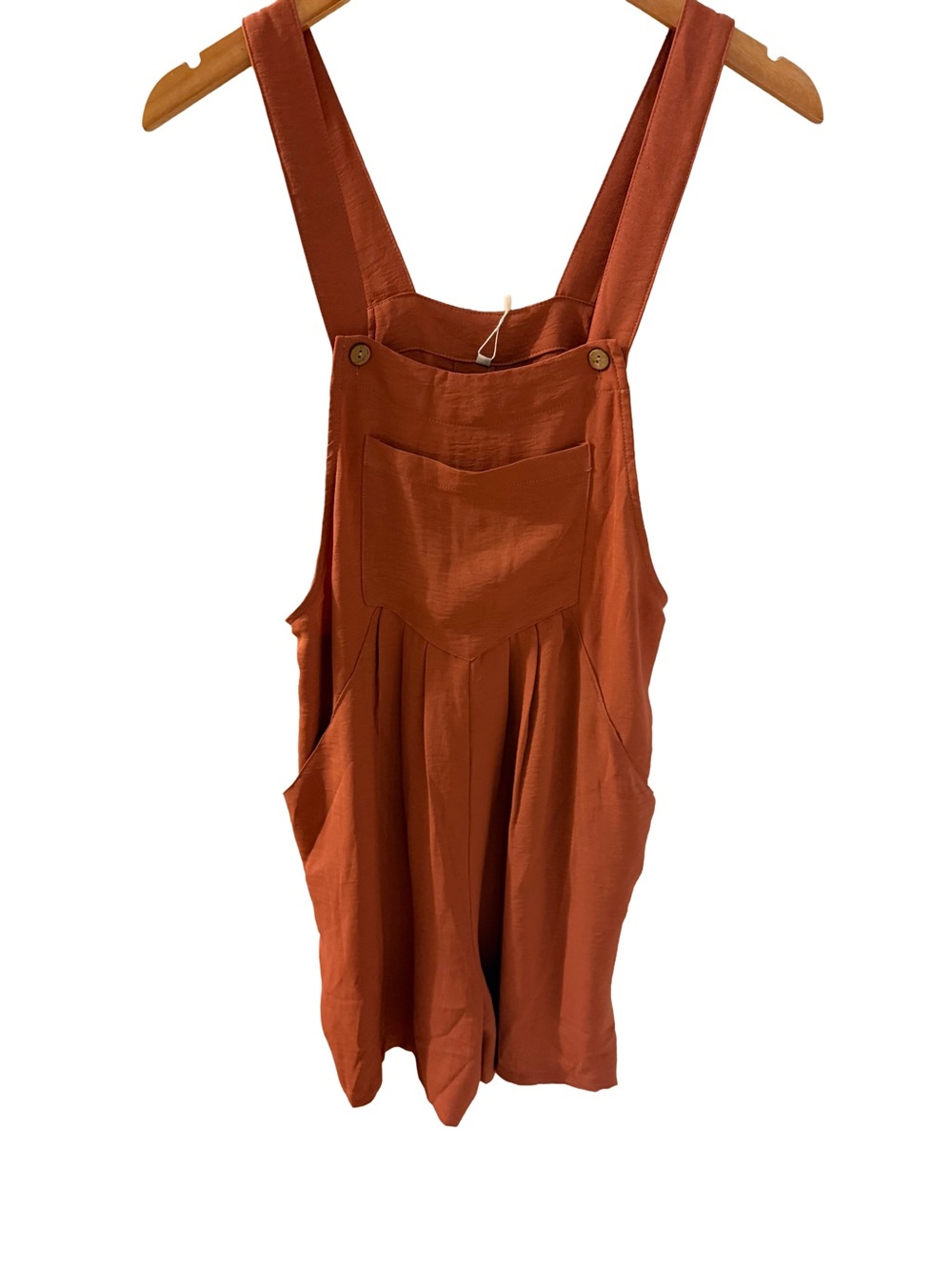 NWT Burnt Orange Relaxed Fit Overalls Short Romper Size M/L